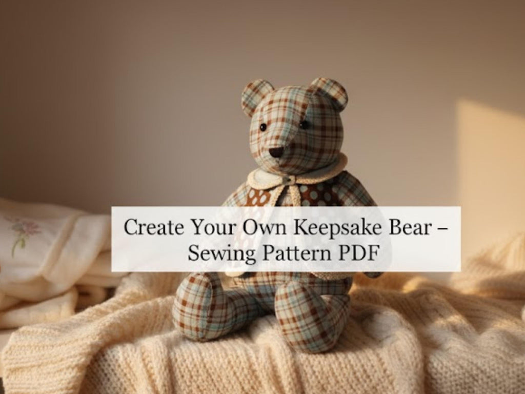 Memory Bear, Sewing Pattern, 18 Inches Tall, A2115, Memorial Bear, Keepsake Bear, Teddy Bear, Plushie, PDF Instant Download