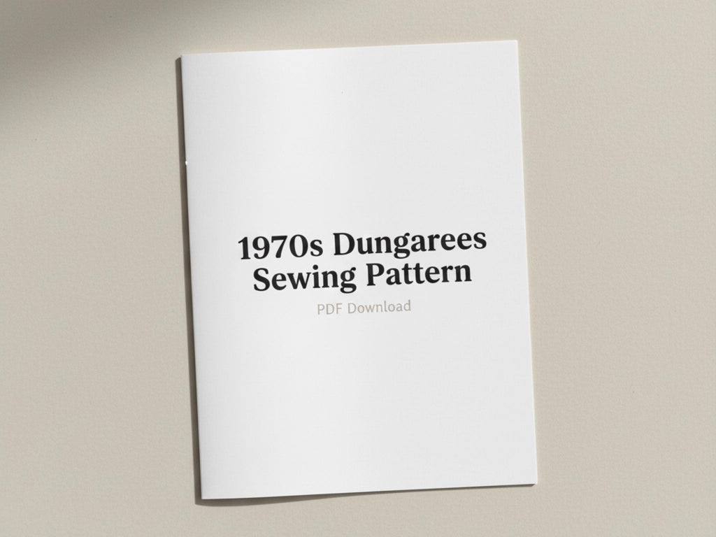 1970s Vintage Dungarees Sewing Pattern PDF | Women’s Retro Overalls | US Sizes 6–10 | DIY Jumpsuit & Pants Pattern