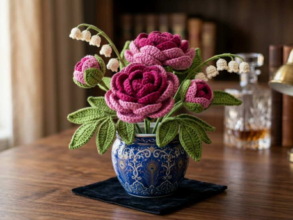 Peony Bouquet Crochet Pattern PDF | Flower Pot Amigurumi | Lily of the Valley | Mother's Day Gift
