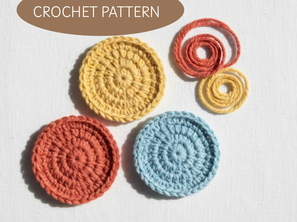 Crochet Coasters Pattern PDF | Easy Holiday Coasters | Simple Crochet Pattern |Holiday decor|Ornaments|Spiral coaster crochet pattern