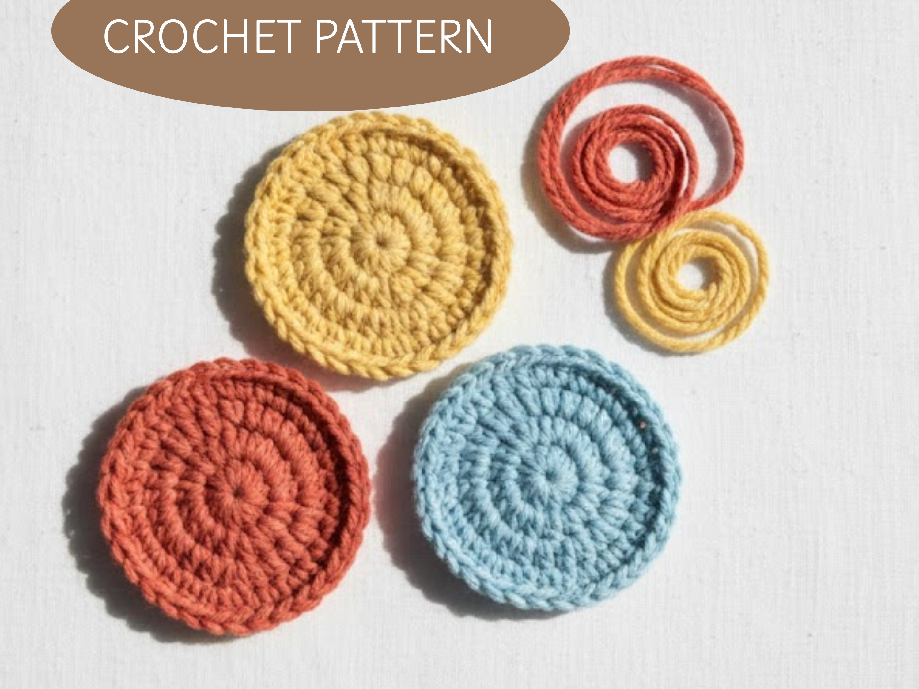 Crochet Coasters Pattern PDF | Easy Holiday Coasters | Simple Crochet Pattern |Holiday decor|Ornaments|Spiral coaster crochet pattern