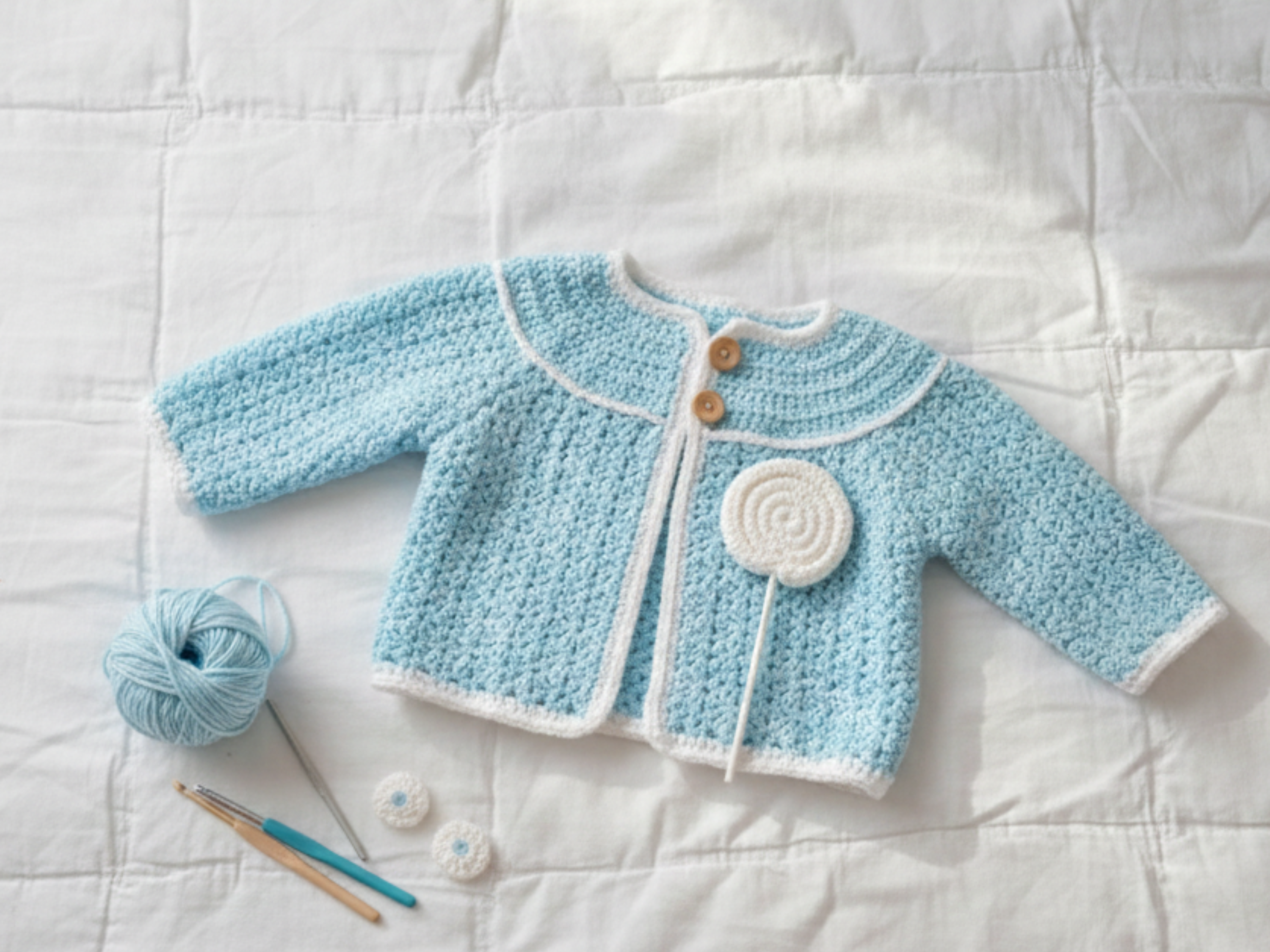 Easy Crochet Baby Cardigan Pattern | Beginner Sweater (PDF Pattern)
