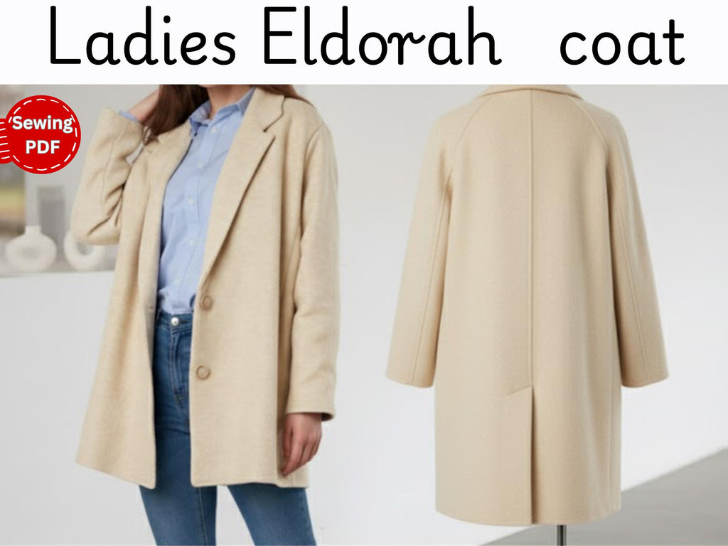 Sewing pattern-  Wool coat Sewing Pattern | Women’s Long Winter Coat PDF | Tailored Overcoat  XXS–4XL | Elegant Wool Jacket Sewing Tutorial