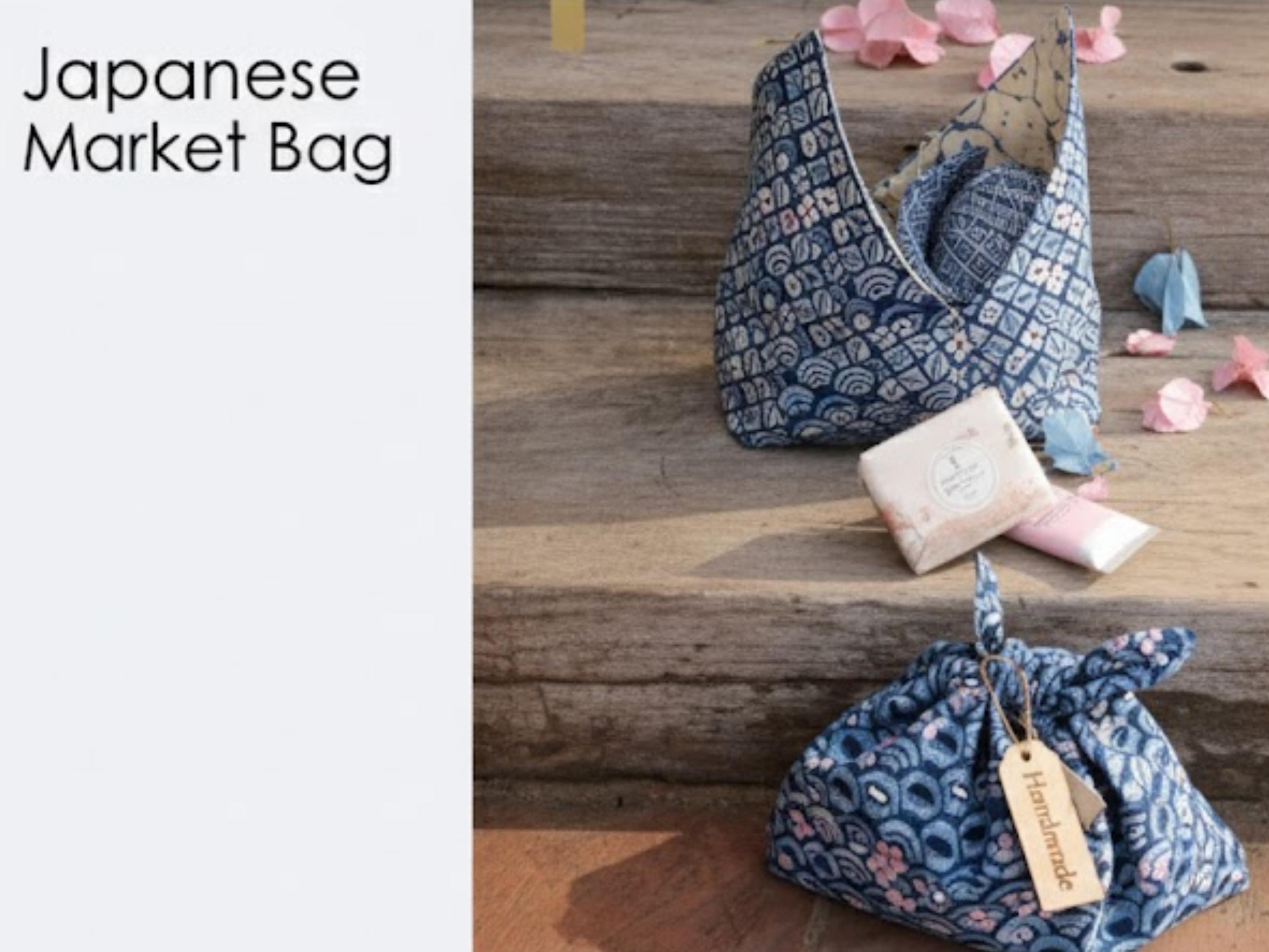 Small Japanese Folded Bag | PDF Sewing Pattern with Tutorial | Instant Digital Download | Easy Triangle Bag Pattern | Origami Sewing Project
