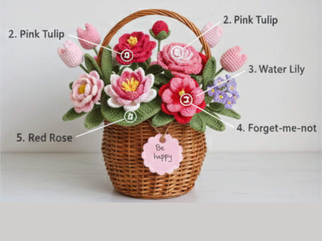 Easy beginner  Crochet Pattern Bundle |7 Flowers with  10 Free Gifts flower bouquets | Blossom seven | DIY Handmade Craft Project | English