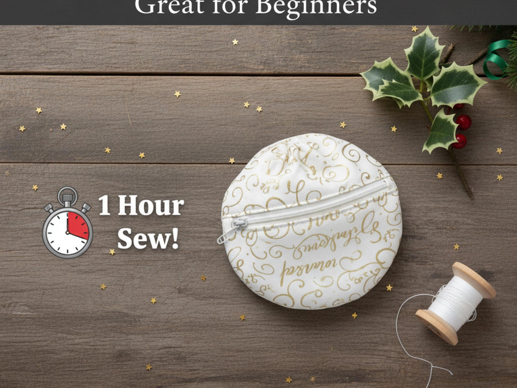 Easy sewing pattern -Christmas Money Gift Bag Sewing Pattern PDF | Easy Fabric Gift Pouch | Quick 1-Hour Sew |   Beginner Sewing PDF
