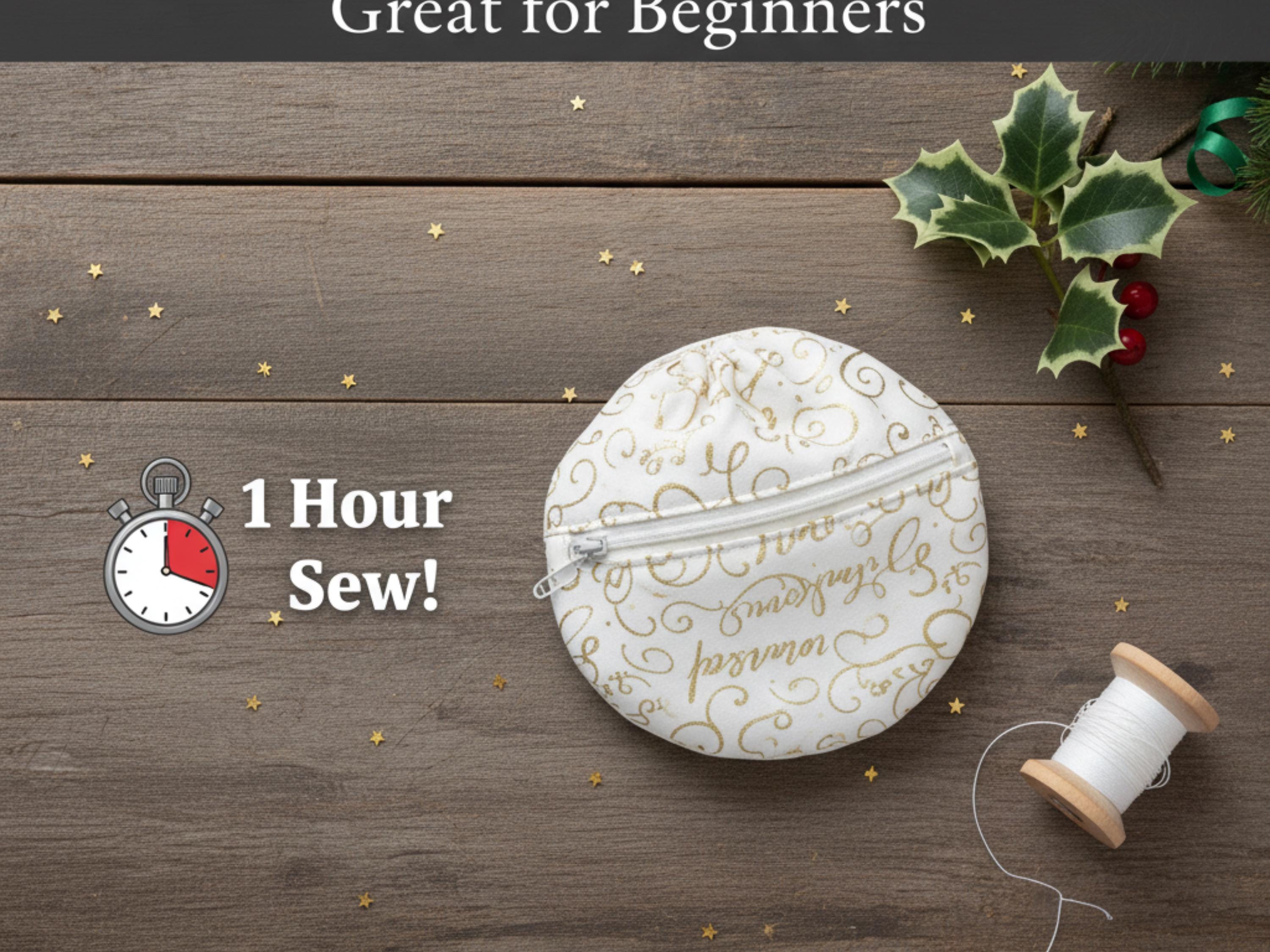 Easy sewing pattern -Christmas Money Gift Bag Sewing Pattern PDF | Easy Fabric Gift Pouch | Quick 1-Hour Sew |   Beginner Sewing PDF