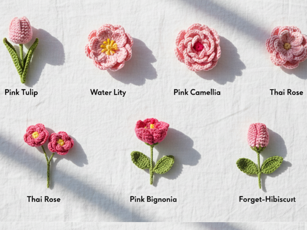Easy beginner  Crochet Pattern Bundle |7 Flowers with  10 Free Gifts flower bouquets | Blossom seven | DIY Handmade Craft Project | English