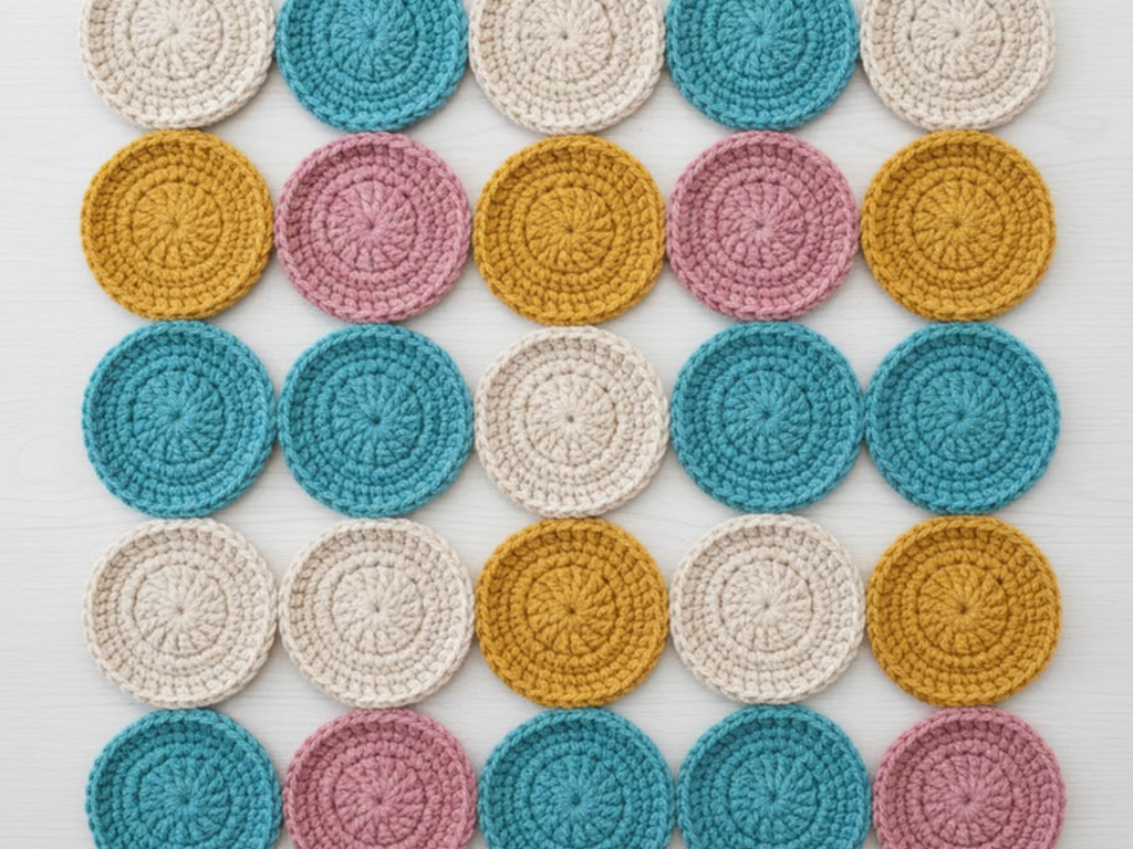 Crochet Coasters Pattern PDF | Easy Holiday Coasters | Simple Crochet Pattern |Holiday decor|Ornaments|Spiral coaster crochet pattern