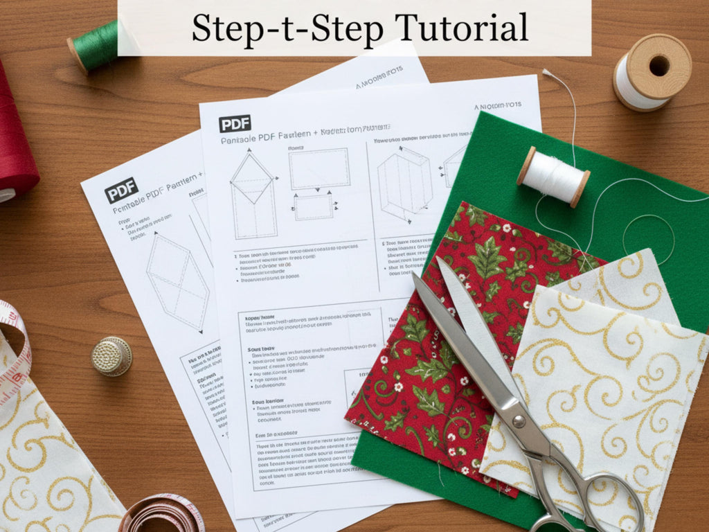 Easy sewing pattern -Christmas Money Gift Bag Sewing Pattern PDF | Easy Fabric Gift Pouch | Quick 1-Hour Sew |   Beginner Sewing PDF