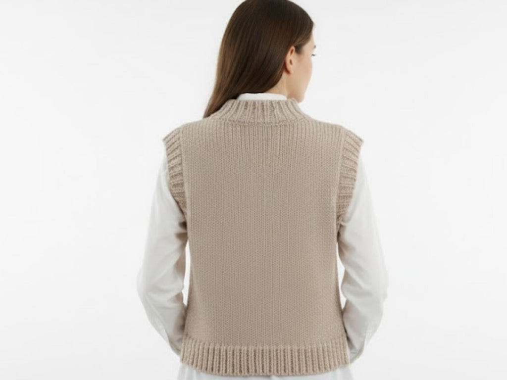 Knit Sleeveless Vest Pattern | Women's Slipover Jumper Top (PDF Download)