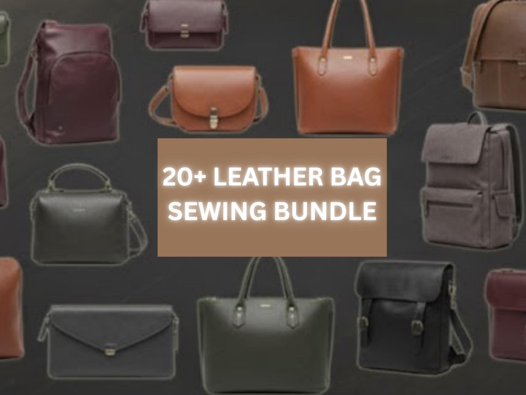 SEWING PATTERN- 20+ Leather Bag Bundle – Digital Download pdf-Leather bag bundle-5 FREE patterns