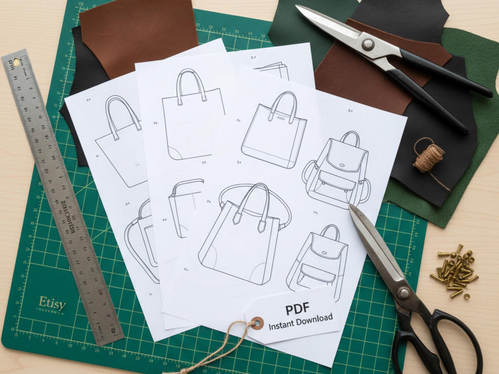 SEWING PATTERN- 20+ Leather Bag Bundle – Digital Download pdf-Leather bag bundle-5 FREE patterns
