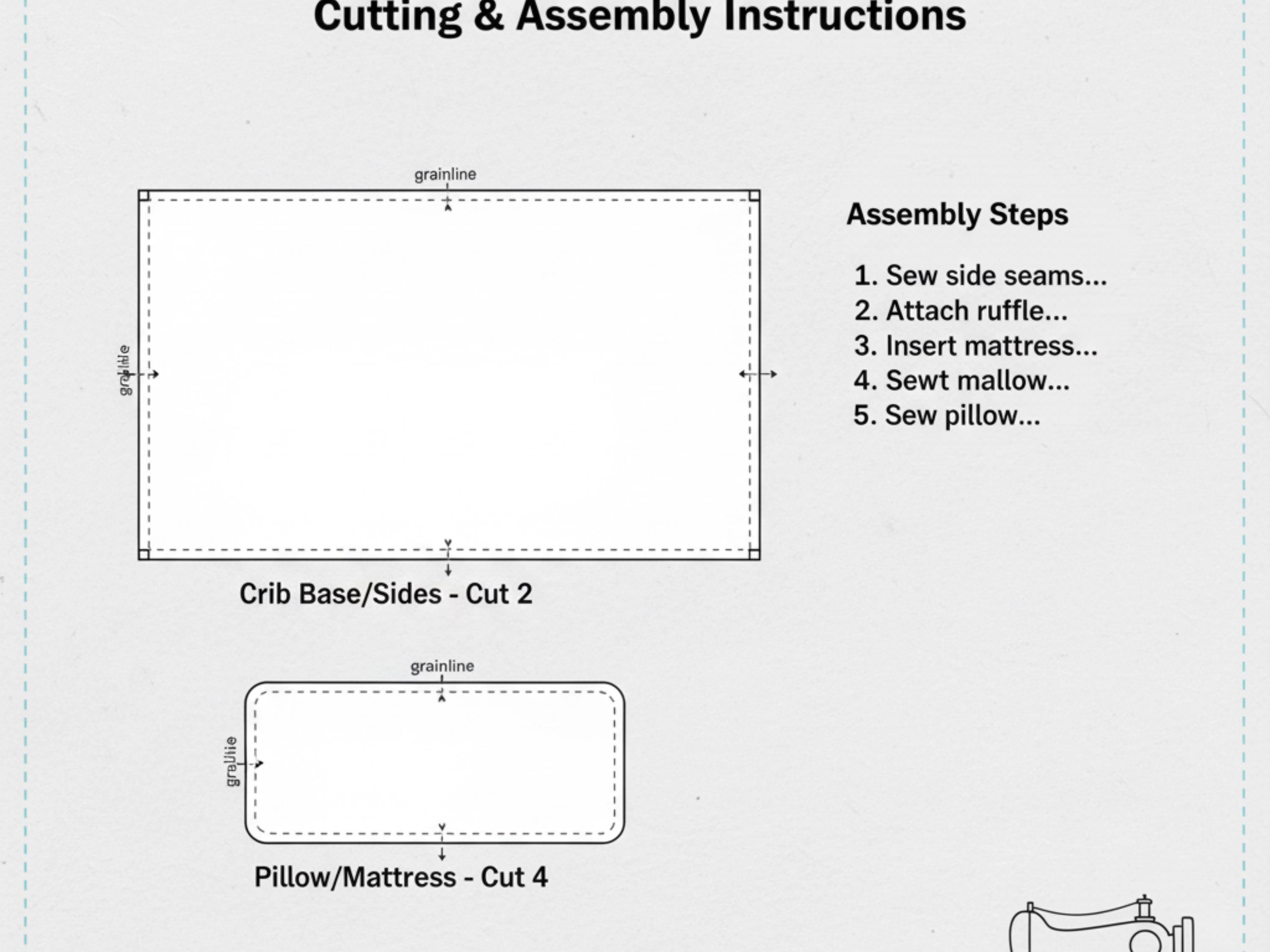 Dolls crib-sewing pattern for dolls crib-Doll accessories sewing pattern