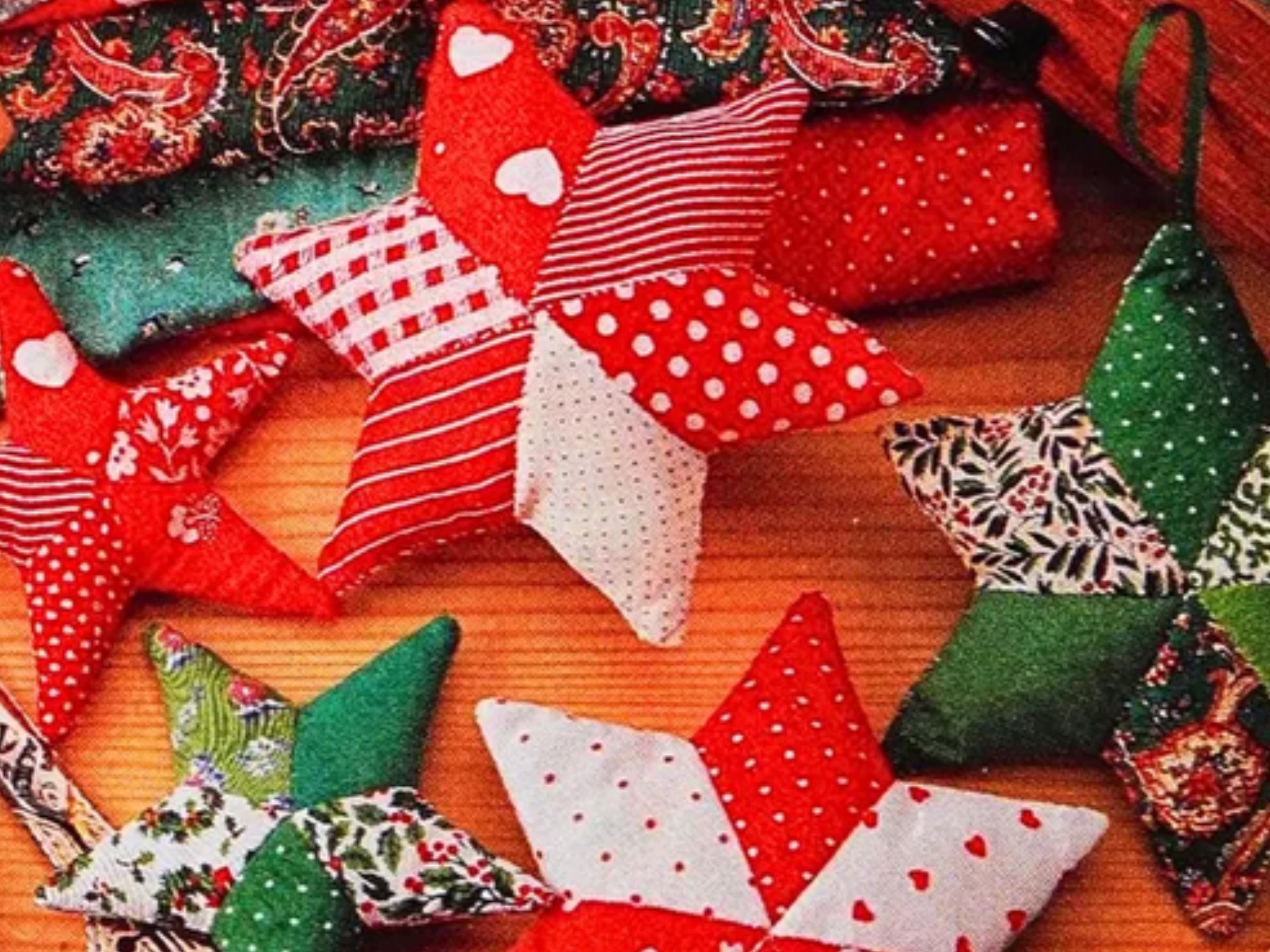 Christmas patterns to sew-Sewing Ornaments • Patchwork Holiday Decorations • DIY Sewing Pattern • Handmade Xmas Craft