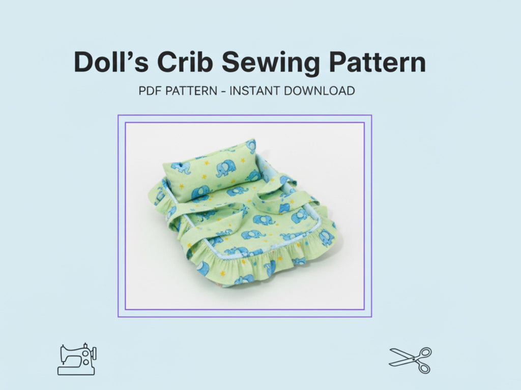 Dolls crib-sewing pattern for dolls crib-Doll accessories sewing pattern