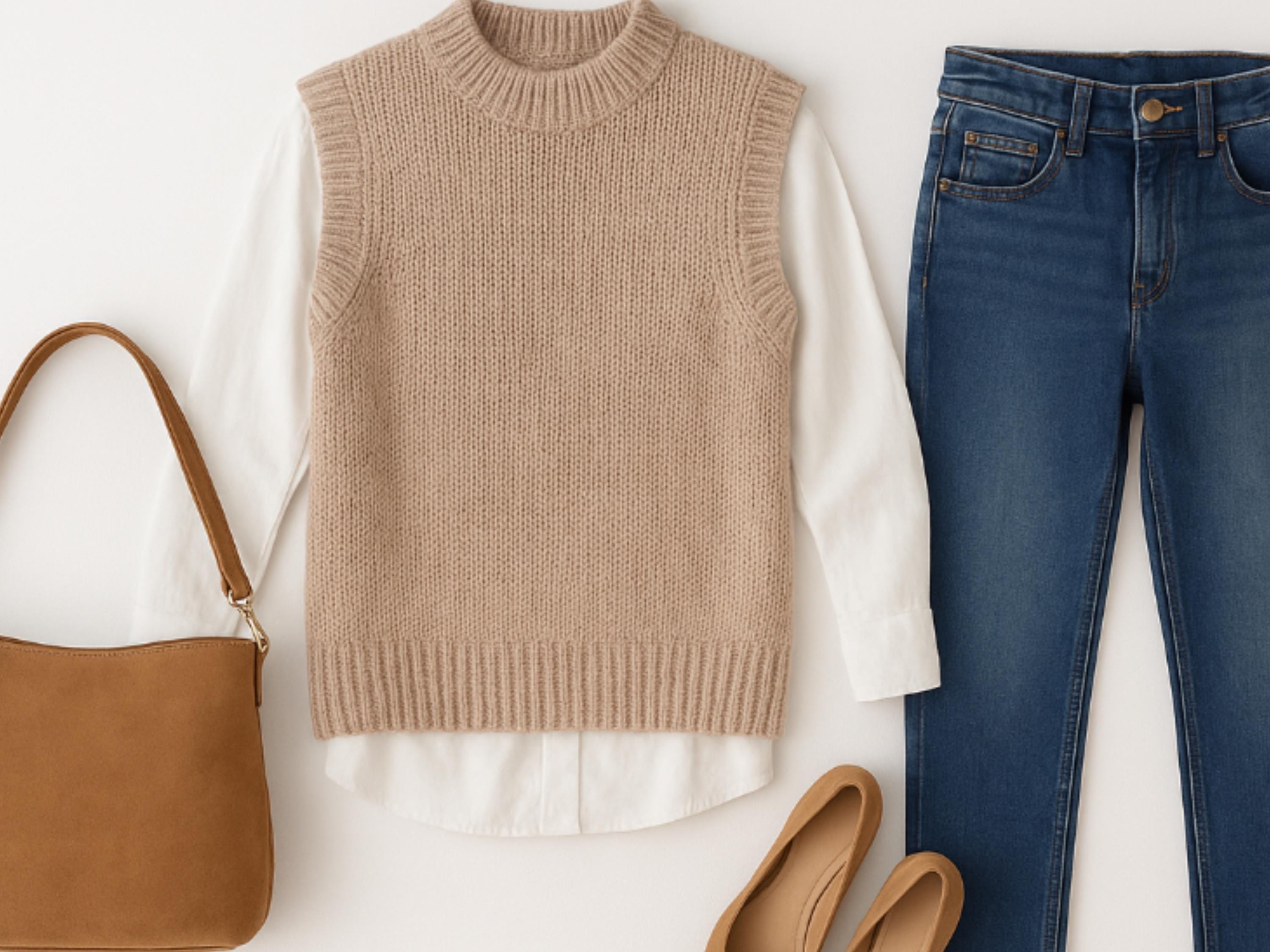Knit Sleeveless Vest Pattern | Women's Slipover Jumper Top (PDF Download)