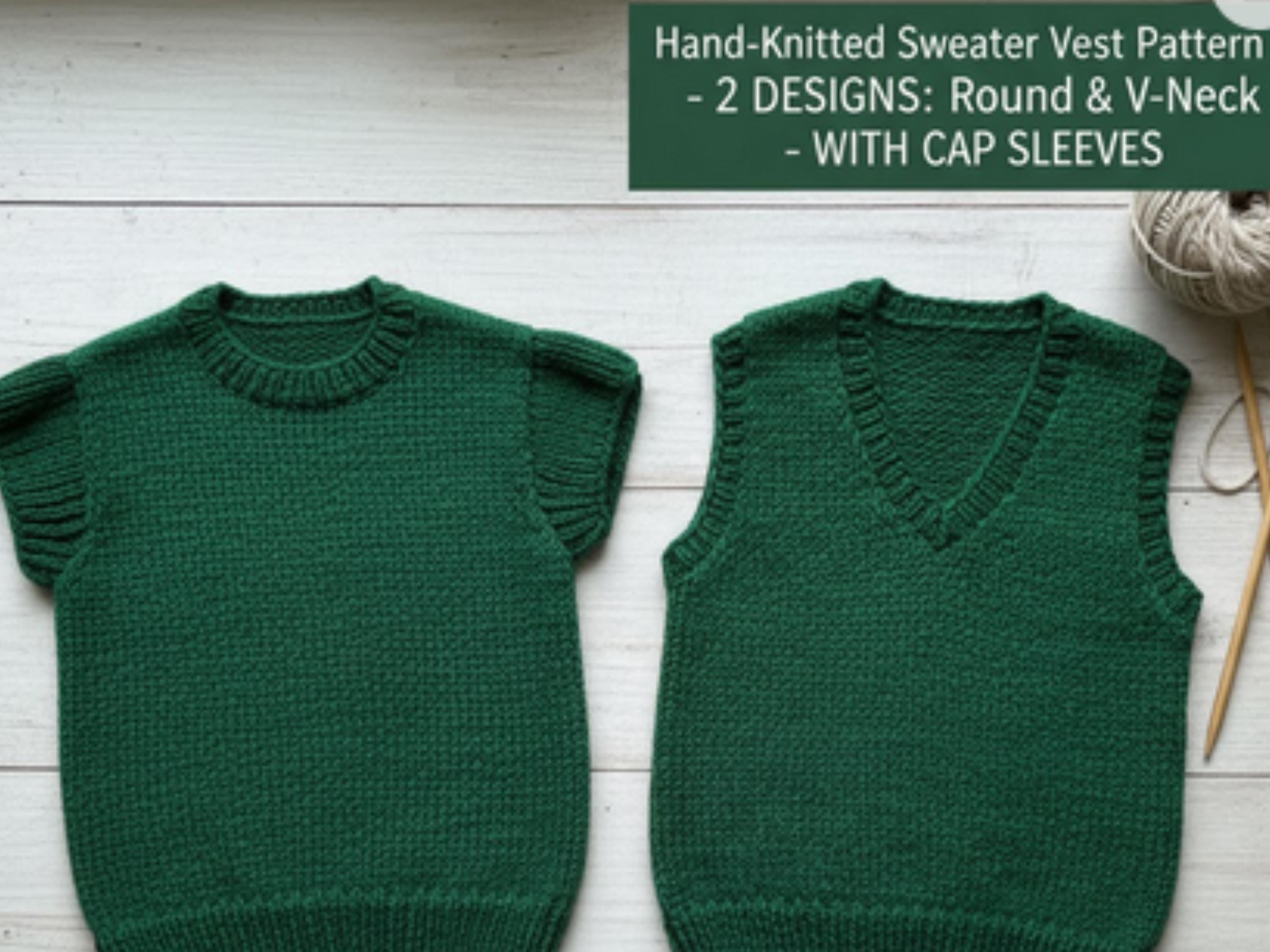 Beginner Women's Knit Vest Pattern, Aran Worsted, Cap Sleeve (PDF Pattern)