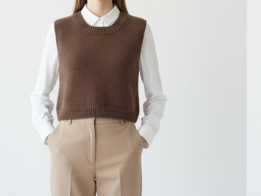 Womens Sleeveless Vest Knitting Pattern • Easy Beginner DK Wool (PDF Download)