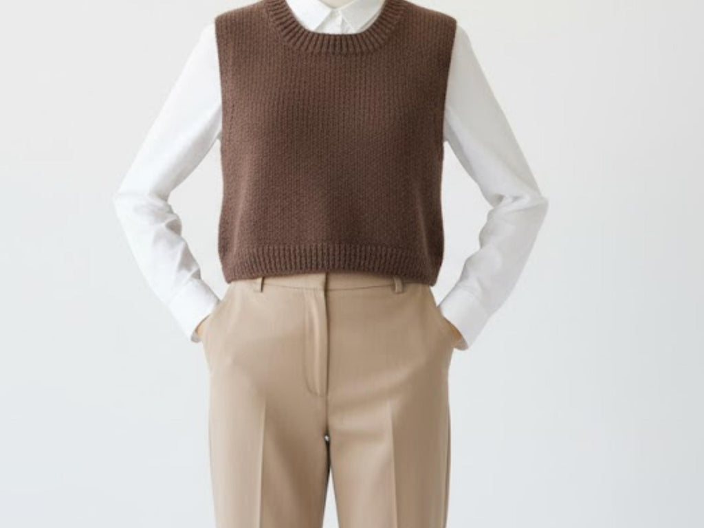 Womens Sleeveless Vest Knitting Pattern • Easy Beginner DK Wool (PDF Download)