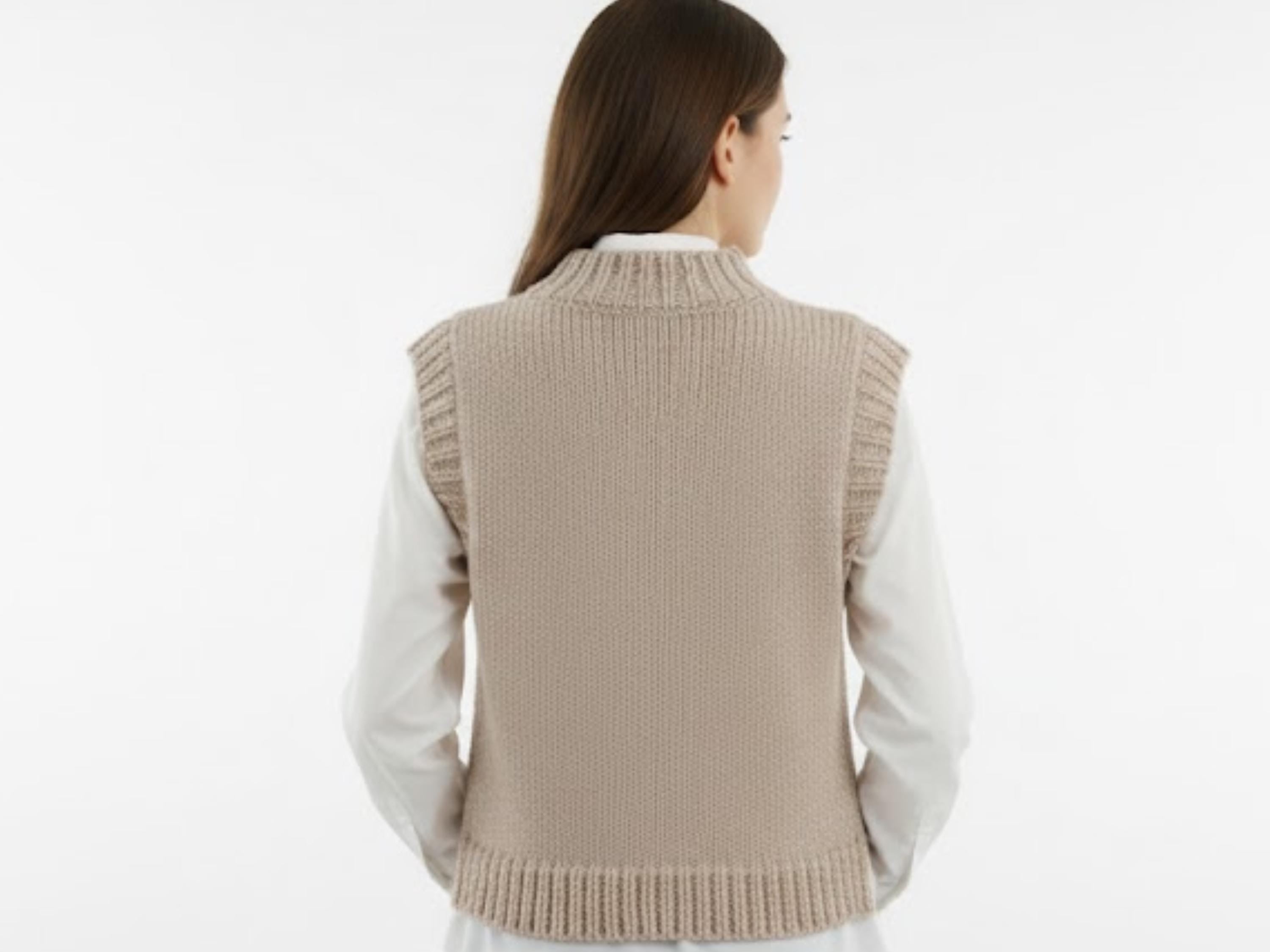 Knit Sleeveless Vest Pattern | Women's Slipover Jumper Top (PDF Download)