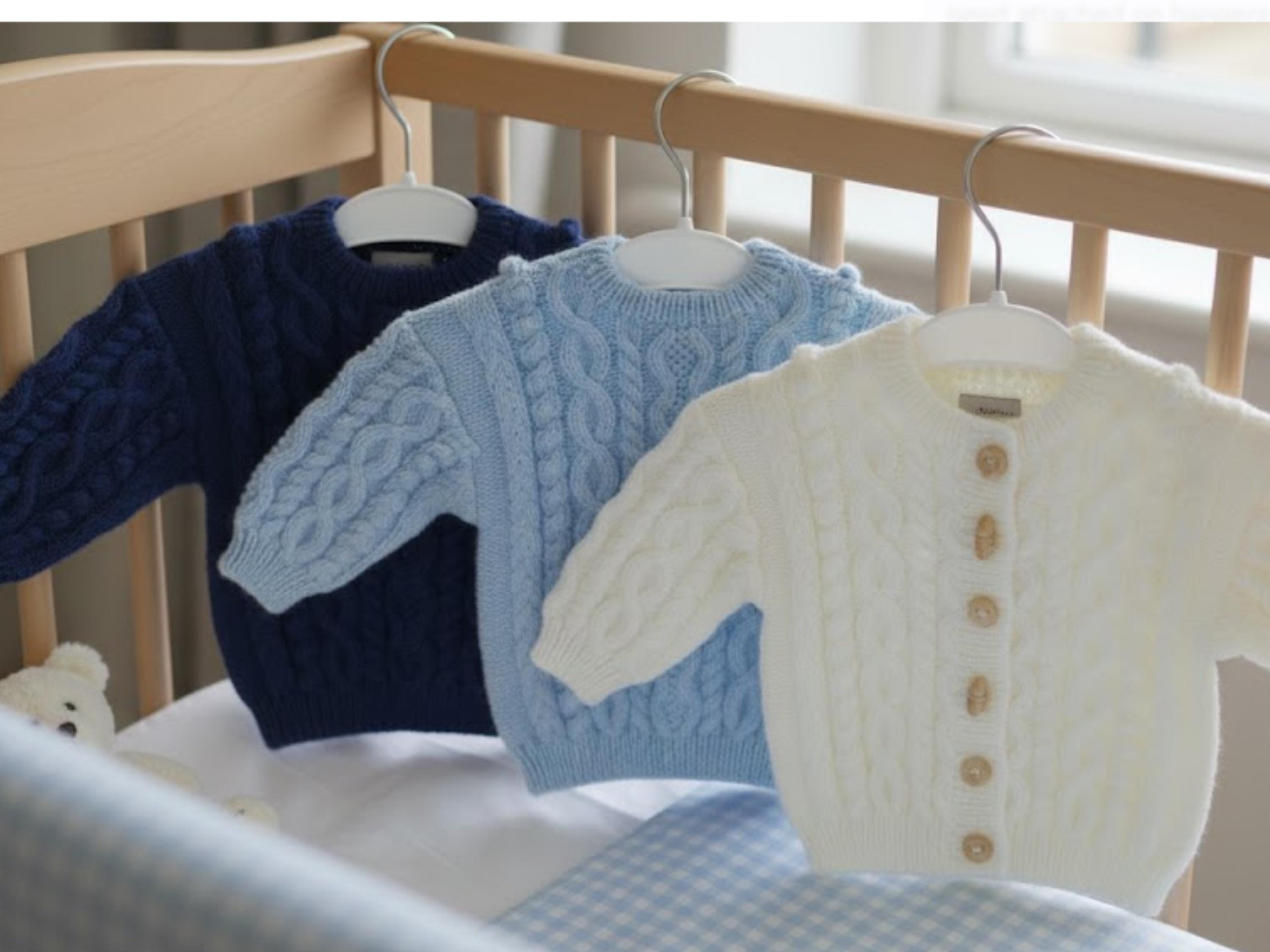 Baby Cable Knit Jacket & Sweater Pattern | DK 8 Ply (PDF Download)