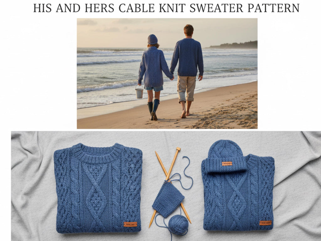 His and Hers Cable Knit Sweater Pattern (PDF)