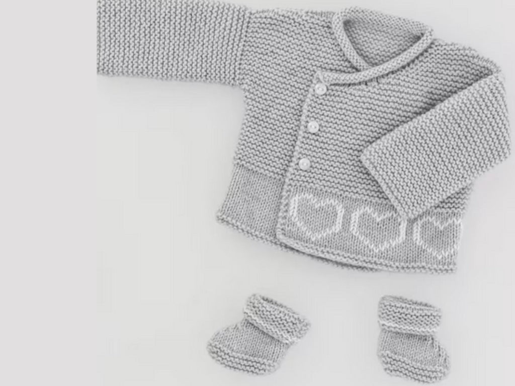 Baby knitting patterns-Easy Knit Baby Cardigan Set PDF, Vintage