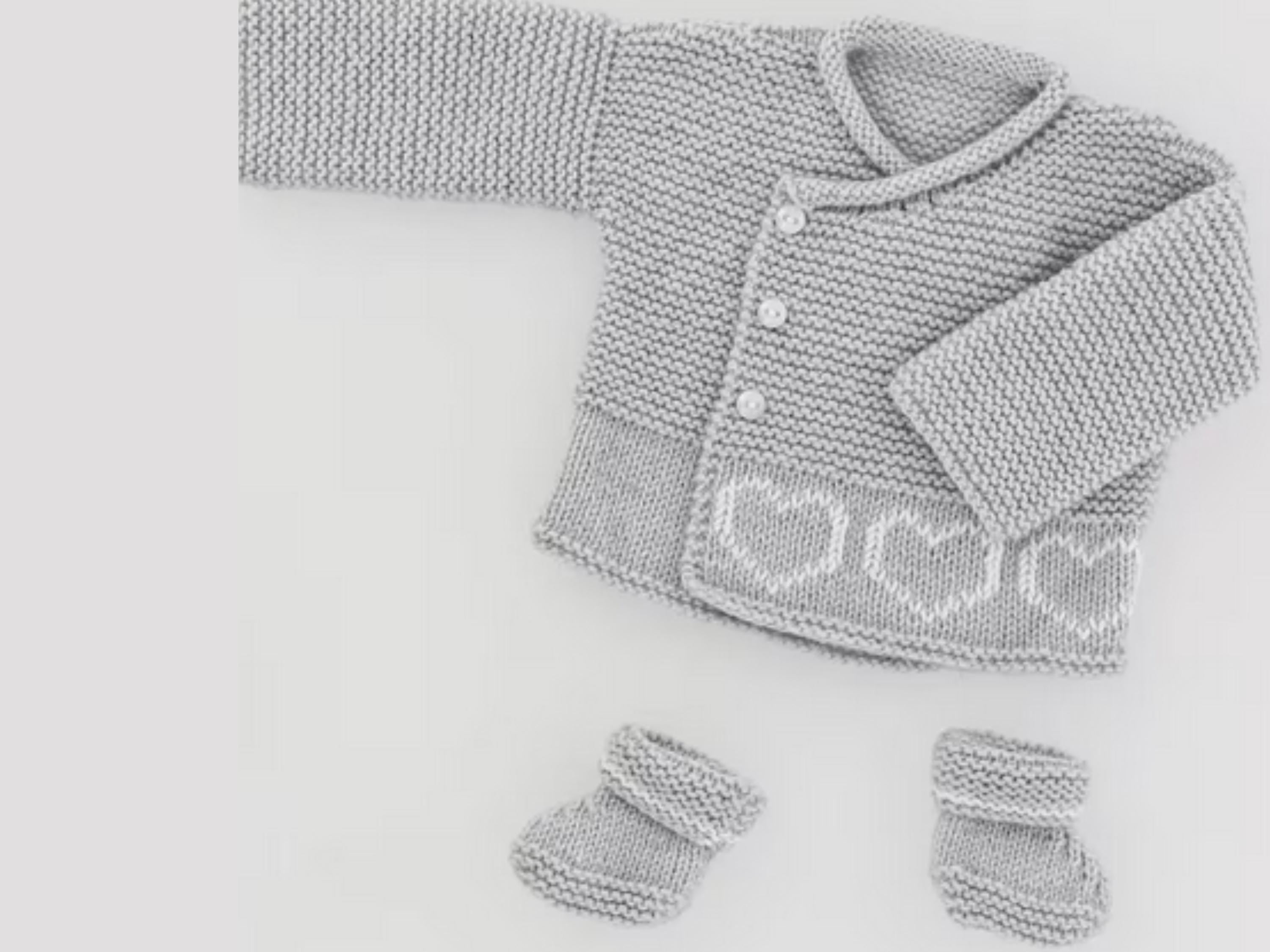 Baby knitting patterns-Easy Knit Baby Cardigan Set PDF, Vintage