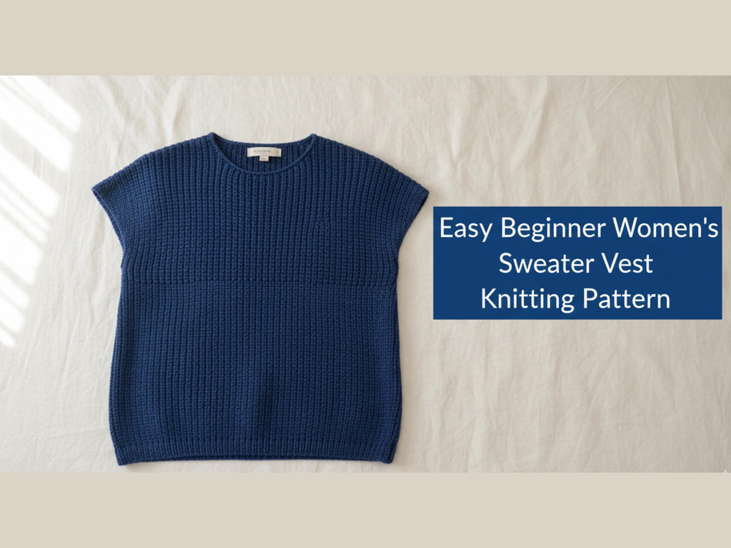 Beginner Women's Knit Vest Pattern, Aran Worsted, Cap Sleeve (PDF Pattern)