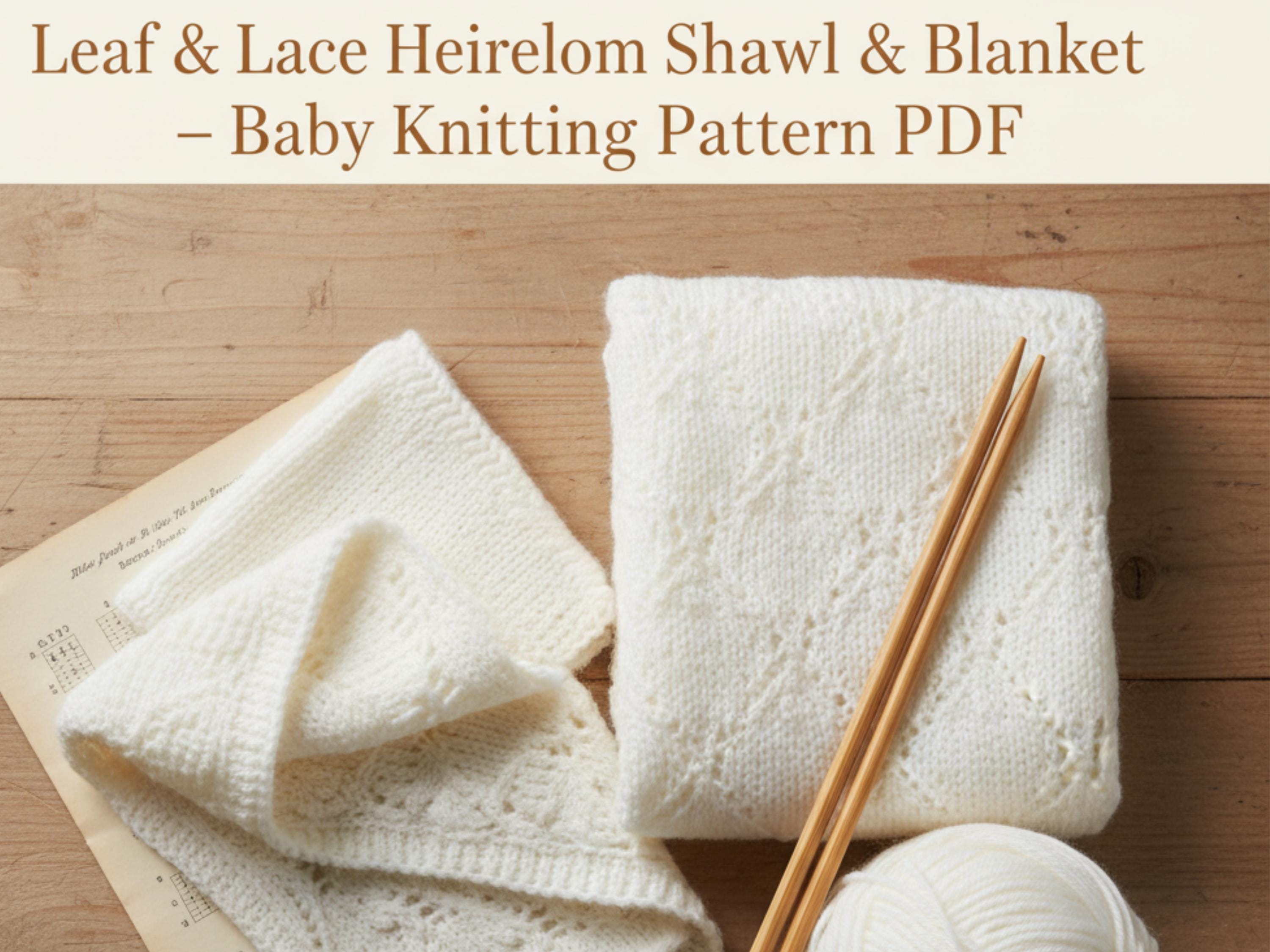 Leaf Lace Shawl Knitting Pattern - Baby Blanket, Heirloom Design (PDF Pattern)