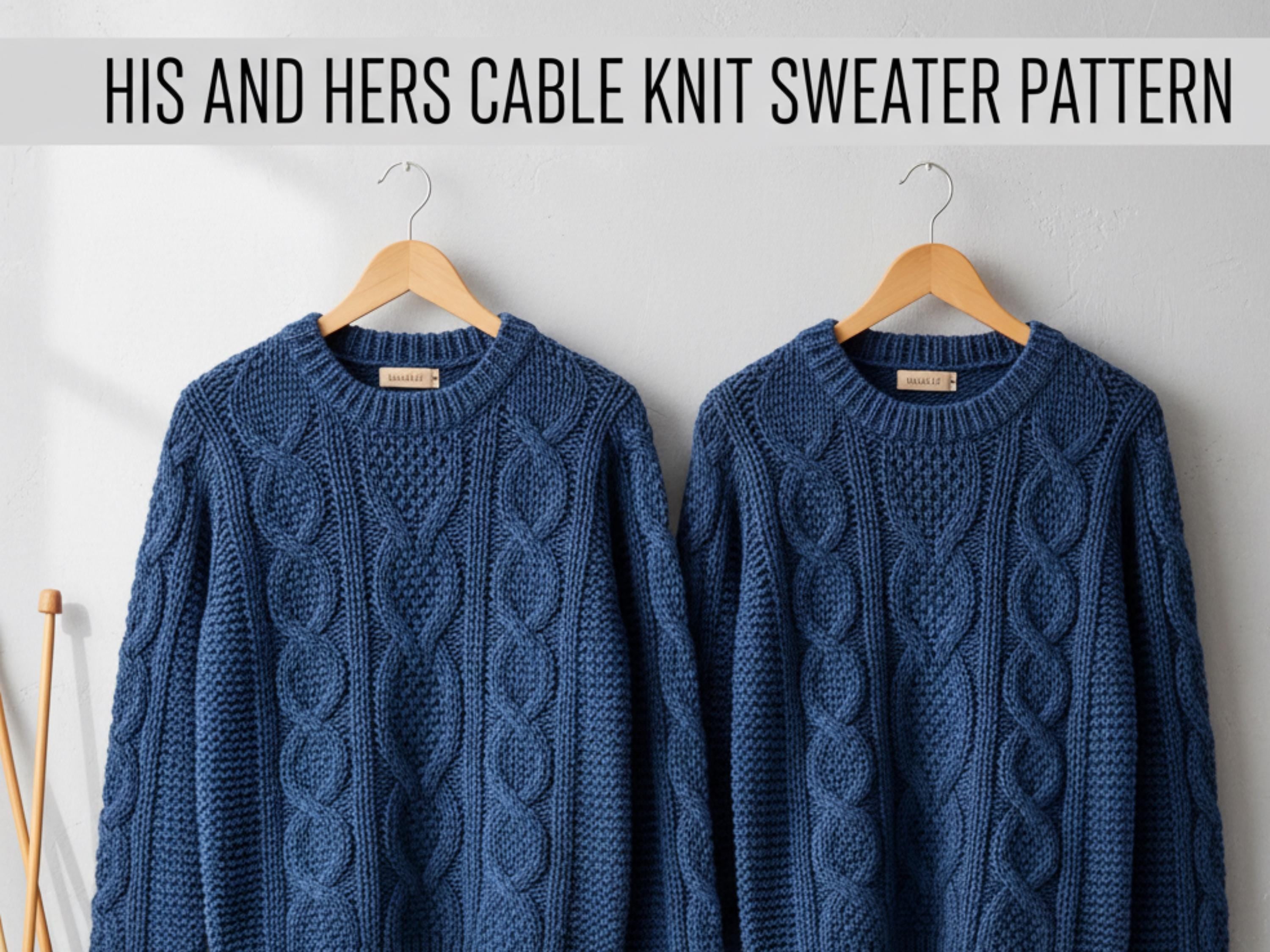His and Hers Cable Knit Sweater Pattern (PDF)