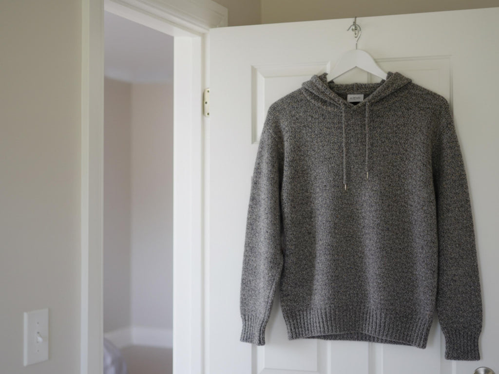 Man's Easy Plain Knit Hooded Sweater- Jumper in Aran -Worsted 10 Ply Yarn- Chest 40" - 56"- larger sizes knitting pattern download PDF
