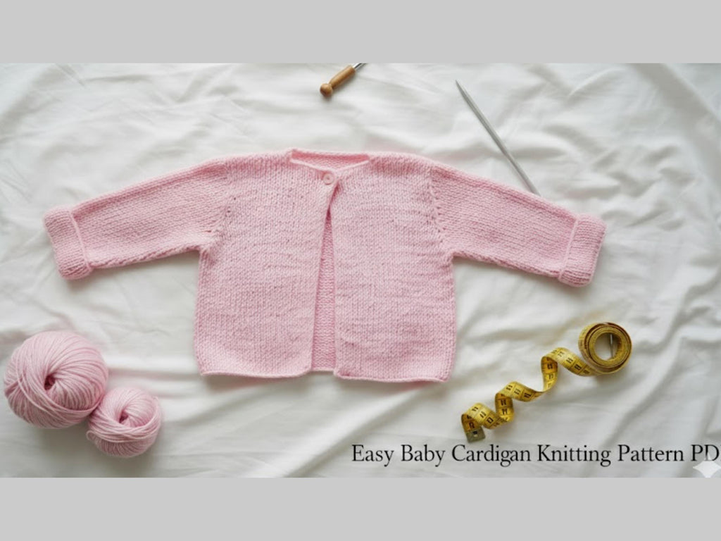 Easy Baby Cardigan Knitting Pattern |  Garter Stitch Sweater |  Beginner PDF Pattern- Knitting --Seamless knitting - Knitting Pattern