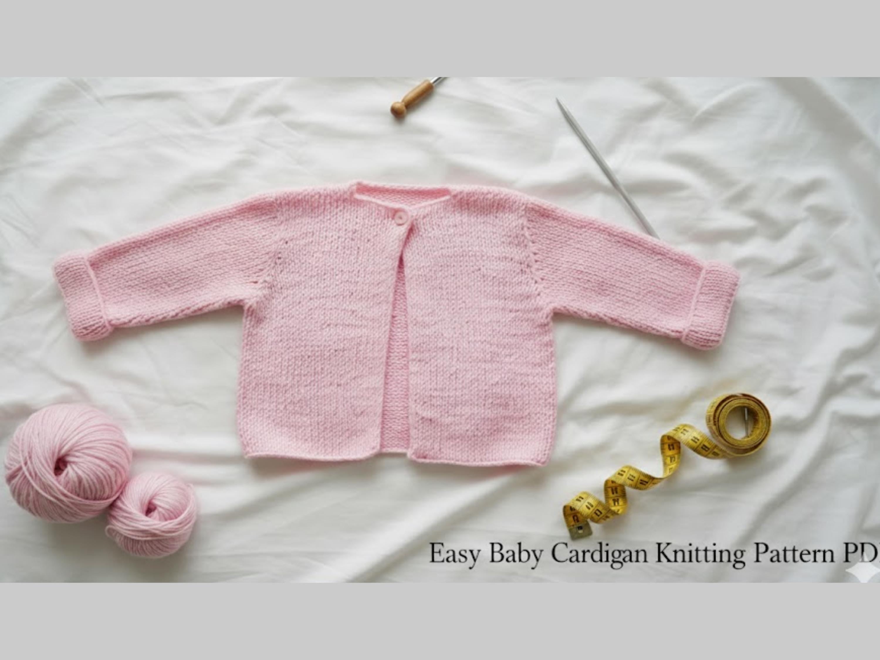 Easy Baby Cardigan Knitting Pattern |  Garter Stitch Sweater |  Beginner PDF Pattern- Knitting --Seamless knitting - Knitting Pattern