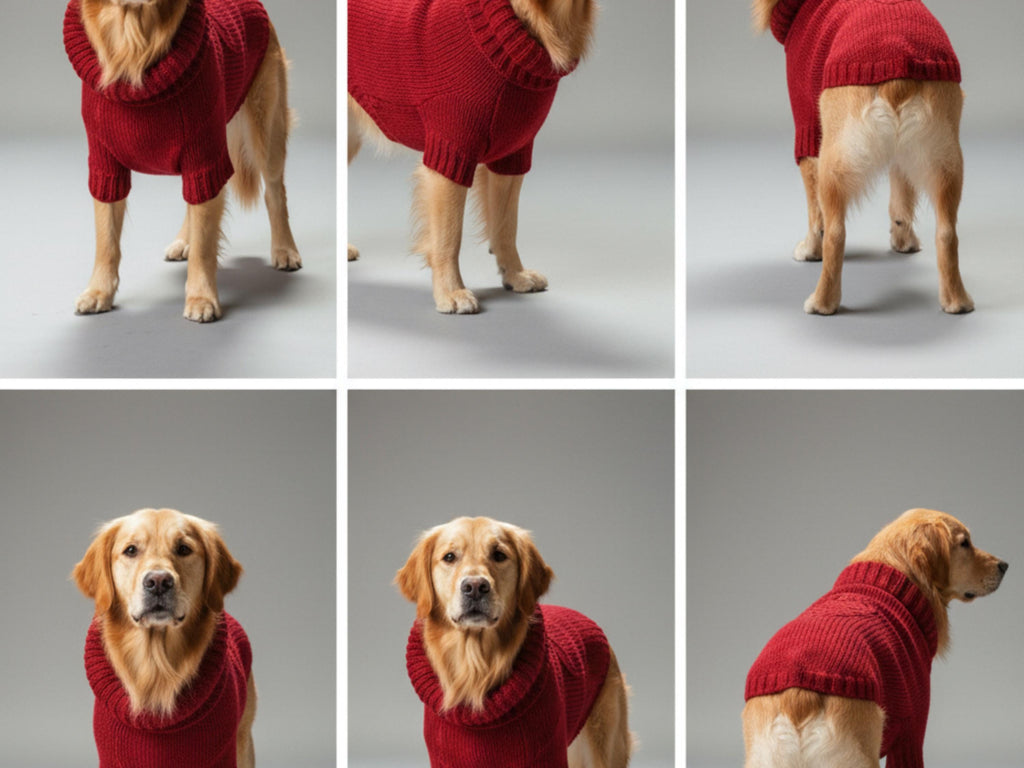 Dog Coat with Hood Knitting Pattern (6 Sizes S–XXL) | DK / 8 Ply Dog Sweater Hoodie  -Easy Dog Jumper Pattern |  English pattern