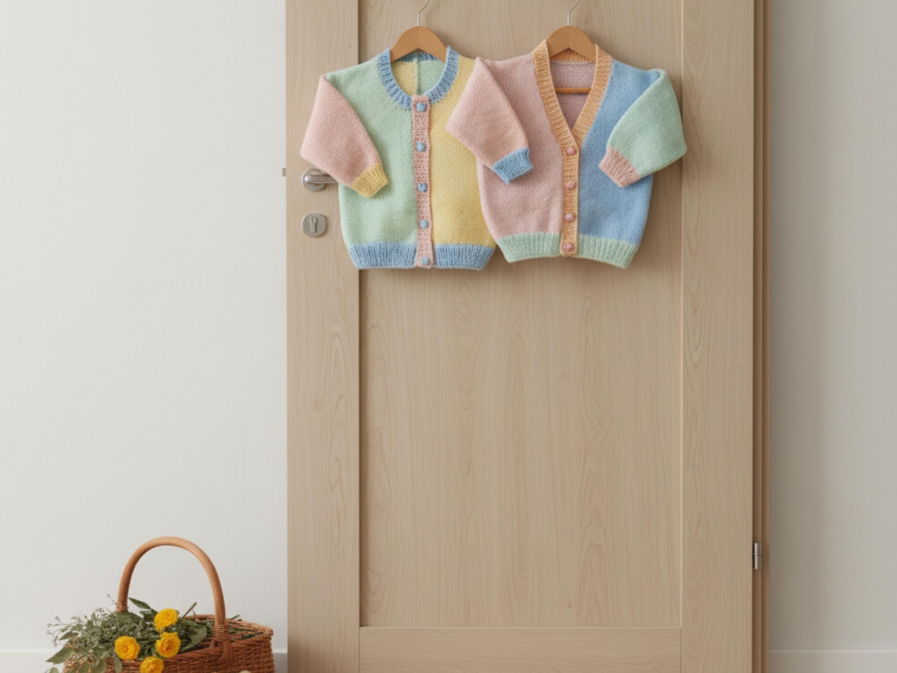 Baby Cardigan  Pullover Knitting Pattern – Boys & Girls, Pastel Sweaters, Vintage PDF, Instant Download