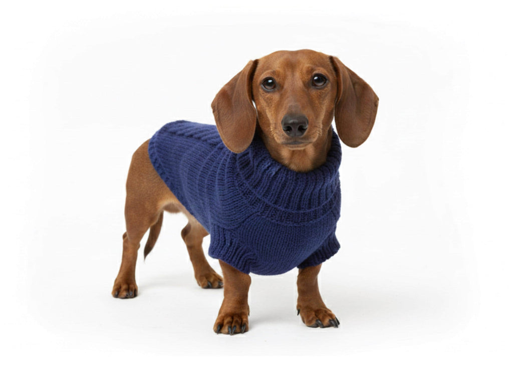 Dog Coat Knitting Pattern (6 Sizes) | Cable Back & Roll-Neck Sweater | DK / 8-Ply / Light Worsted Yarn | Sizes XS–XXL | Fits Chest 23–69 cm