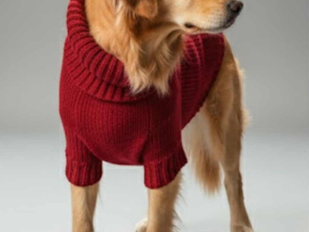 Dog Coat with Hood Knitting Pattern (6 Sizes S–XXL) | DK / 8 Ply Dog Sweater Hoodie  -Easy Dog Jumper Pattern |  English pattern