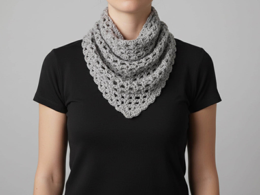 Sophie  Crochet  cowl Pattern-Beginners easy scarf pattern for women-Vintage 1960