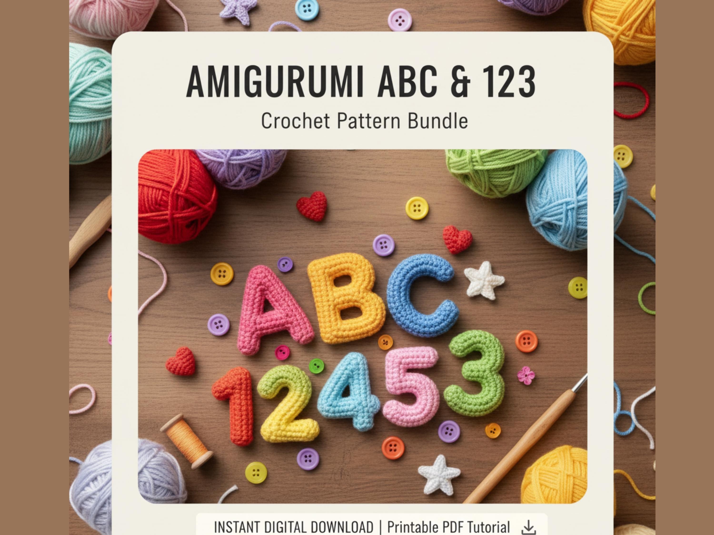 Alphabet Crochet Pattern | Crochet Letters & Numbers PDF | ABC Amigurumi Tutorial | DIY Crochet Pattern Instant Digital Download