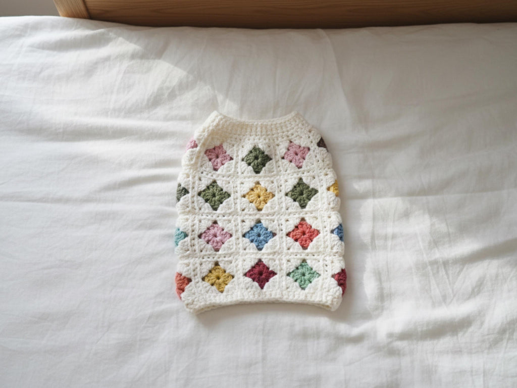 Granny square Crochet dog Sweater Pattern PDF – Easy DIY Pet Sweater for dogs- Instant Download, Beginner-Friendly Crochet Tutorial-12 SIZES