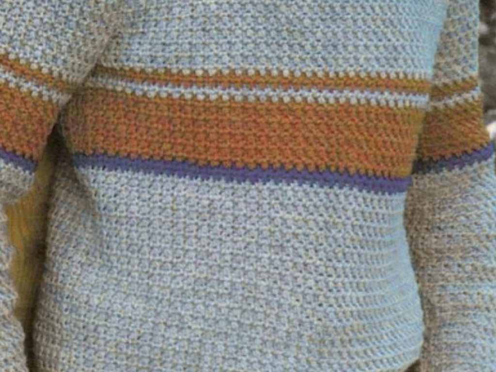 Vintage Men’s Crochet sweaterPattern – a classic retro design with textured stitches and an easy-to-follow PDF for stylish handmade layering