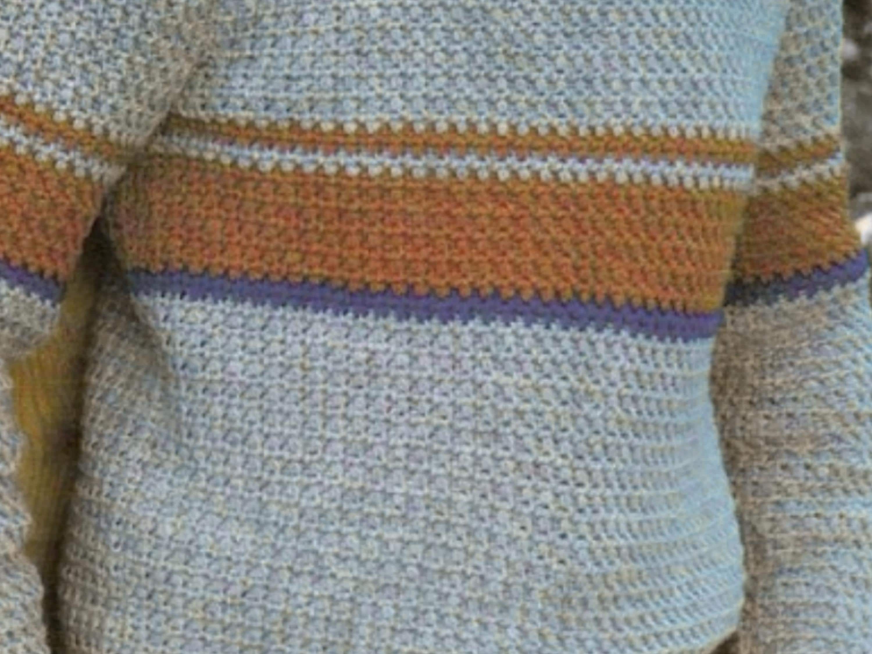 Vintage Men’s Crochet sweaterPattern – a classic retro design with textured stitches and an easy-to-follow PDF for stylish handmade layering
