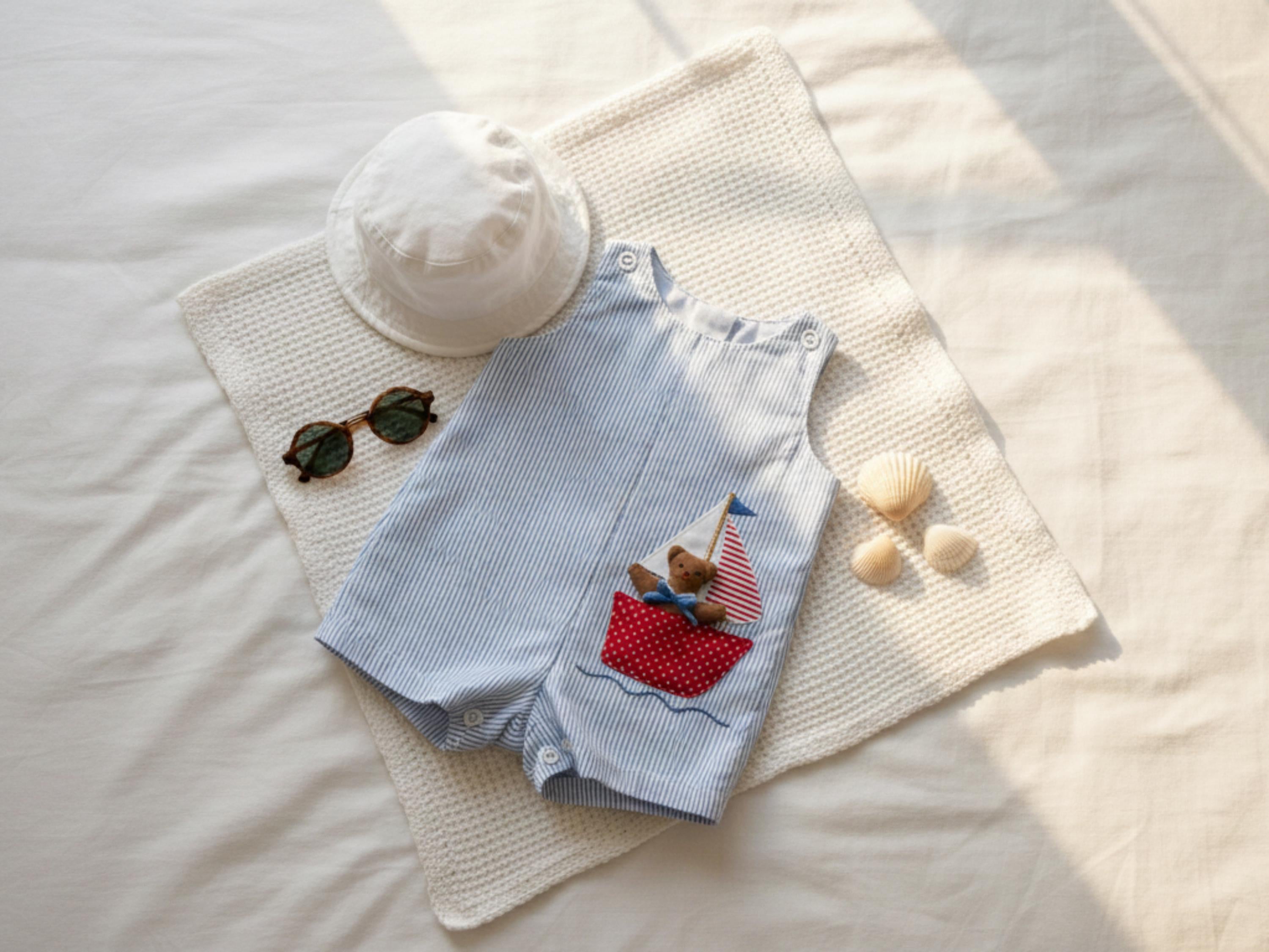 Vintage Nautical Romper Sewing Pattern • Baby Bucket Hat (PDF Download)