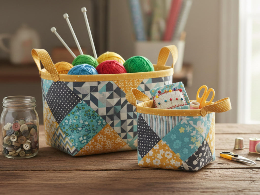 Quilt Basket Sewing Pattern: Easy Fabric Baskets (PDF Pattern)