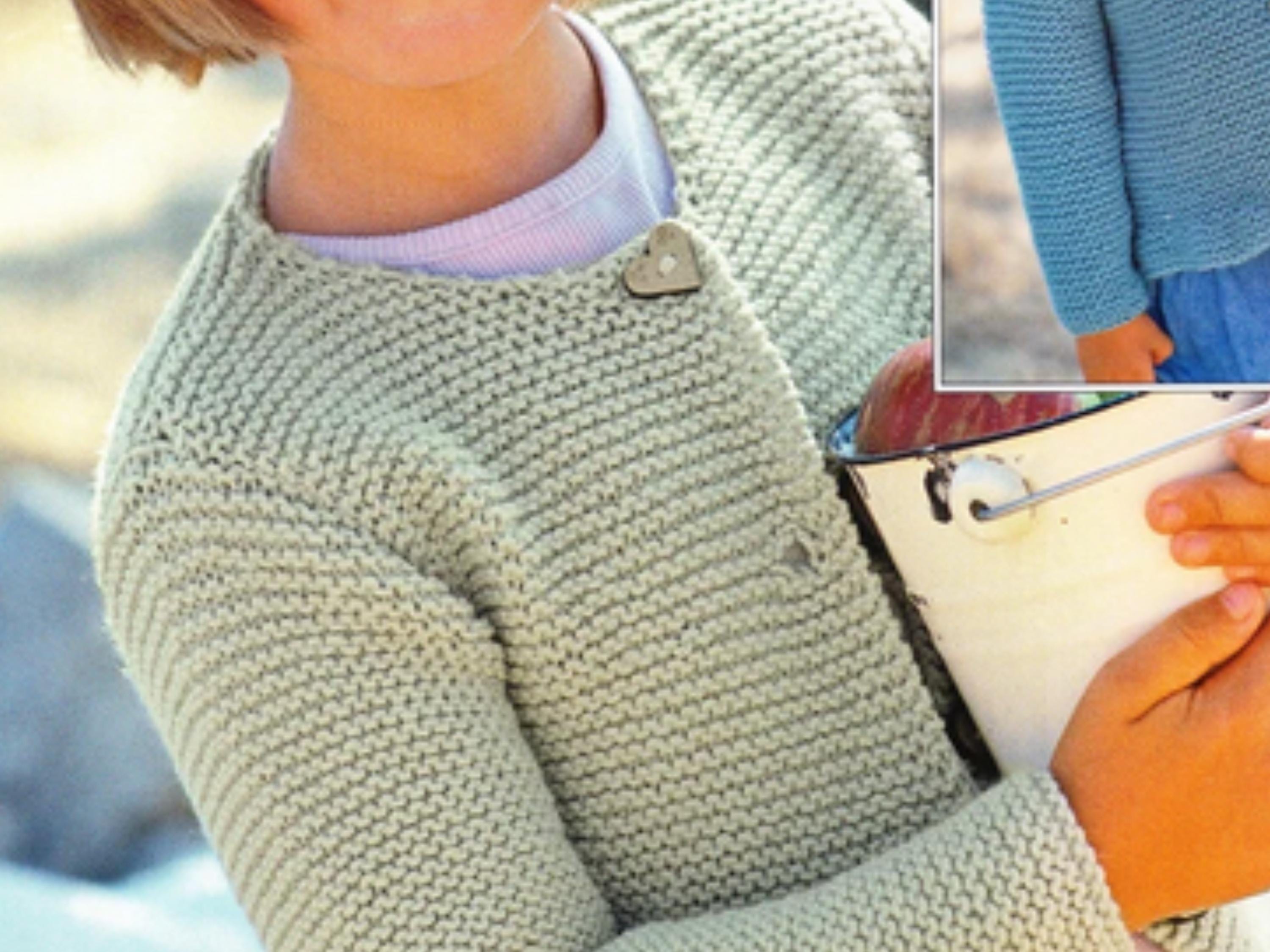 Girls-Very easy, garter stitch Cardigans-Aran wool- chest 16-26 inches- easy quick knit-PDF KNITTING Pattern-