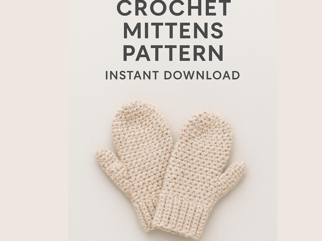 Easy beginner Crochet Mittens Pattern PDF – Easy Winter Mittens Crochet Tutorial – Beginner-Friendly Warm Gloves Pattern –Instant Download