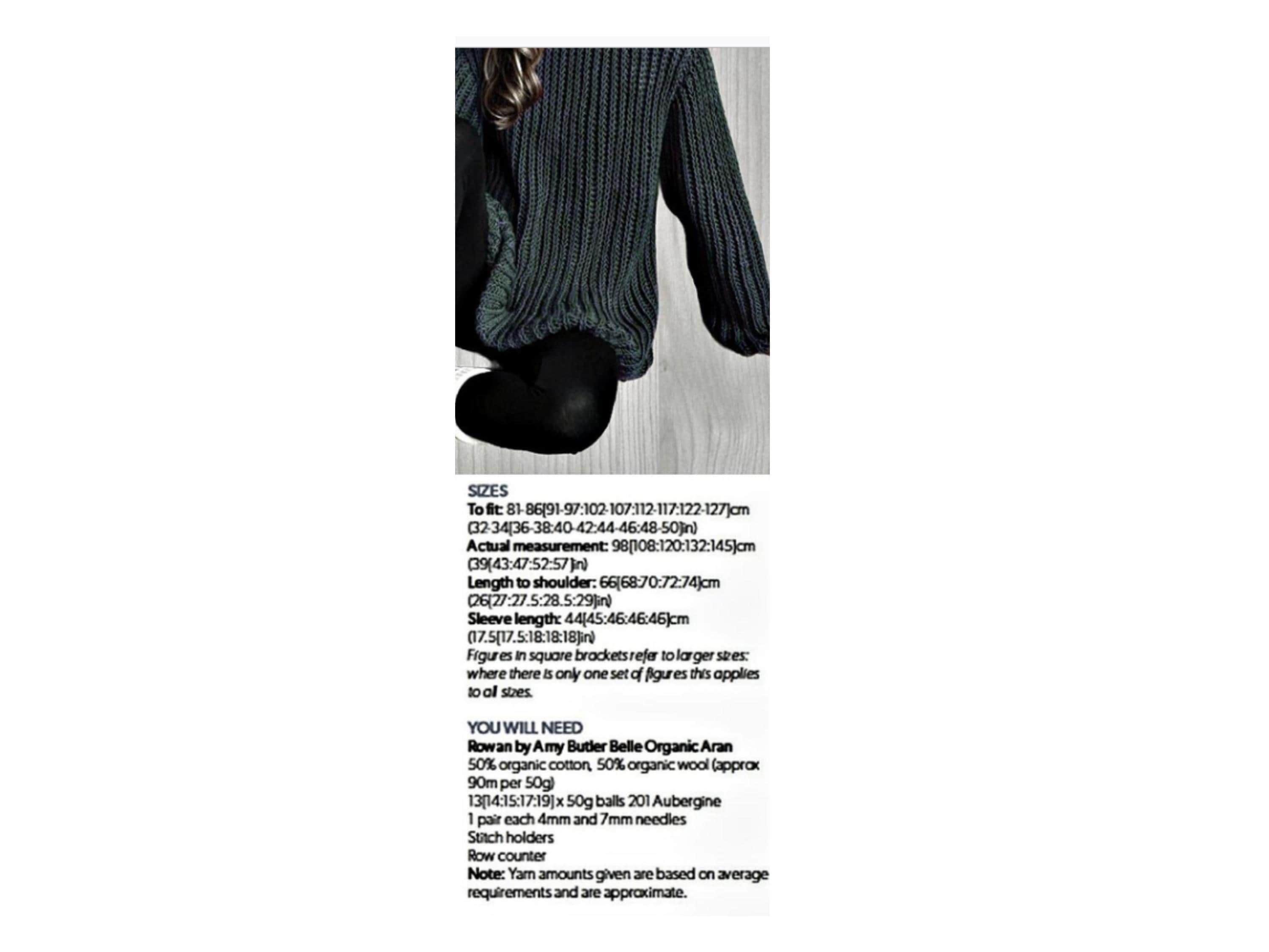 Slouchy Knit Pullover Pattern PDF – Vintage Plus Size Jumper, Cozy Sweater Tutorial for Beginners