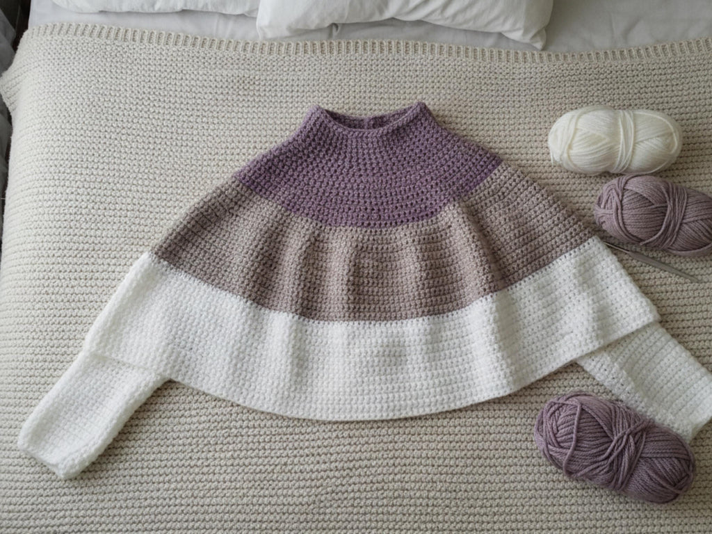 Womens Crochet Crochet Poncho Pattern | Easy PDF Crochet Wrap, Cozy Winter Capelet, Beginner Shawl Pattern, Women’s Boho Poncho with sleeves